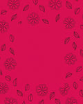 Pink Folk Flowers And Leaf Pattern Rug