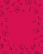 Pink Folk Flowers And Leaf Pattern Rug