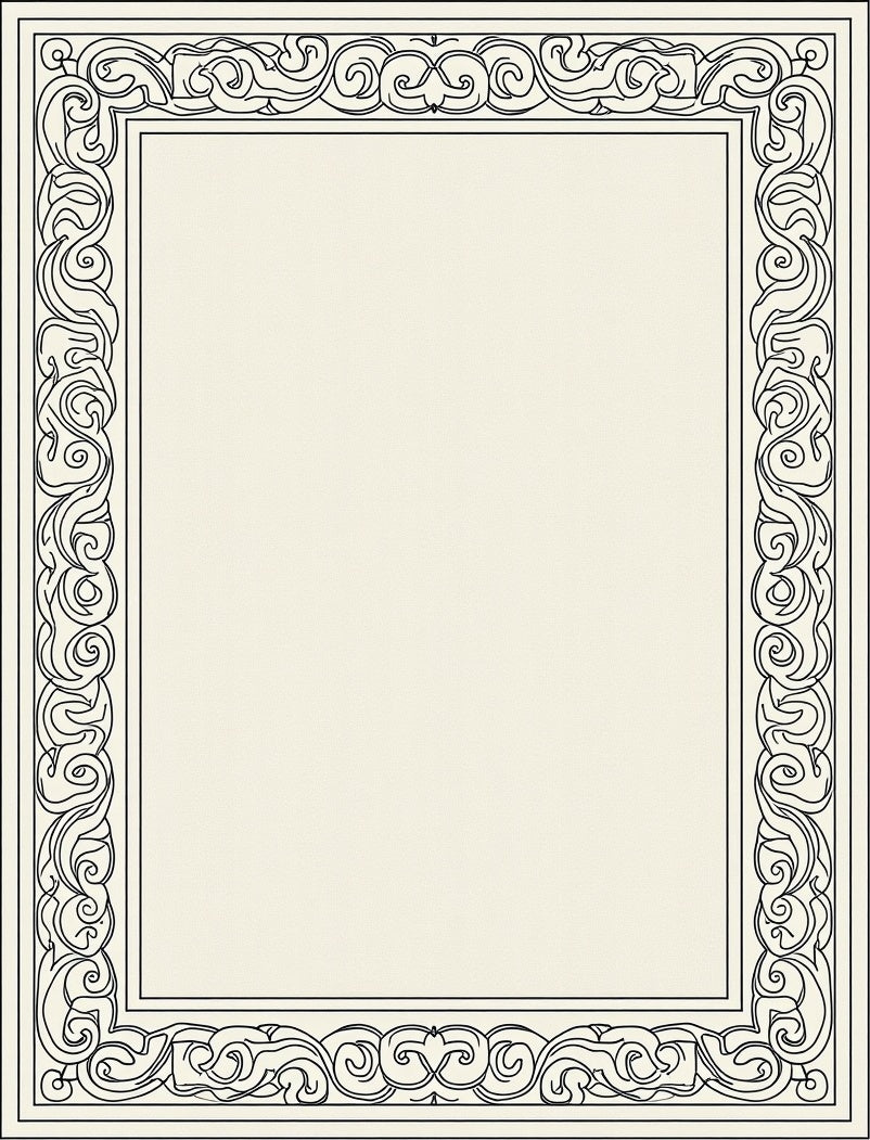 Ornate Scrollwork Elegant Art Deco Rug