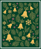 Festive Bell Pine Needle Snowflake Pattern Rug