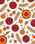 Warm Autumn Harvest Fruit Pattern Rug