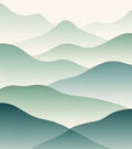 Abstract Wavy Landscape Green Rug