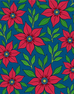 Vibrant Red Floral Patterned Rug