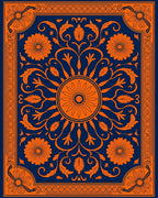 Orangy Floral Vine Traditional Pattern Rug