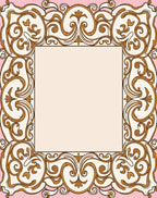 Vintage Pink Gold Filigree Scroll Rug