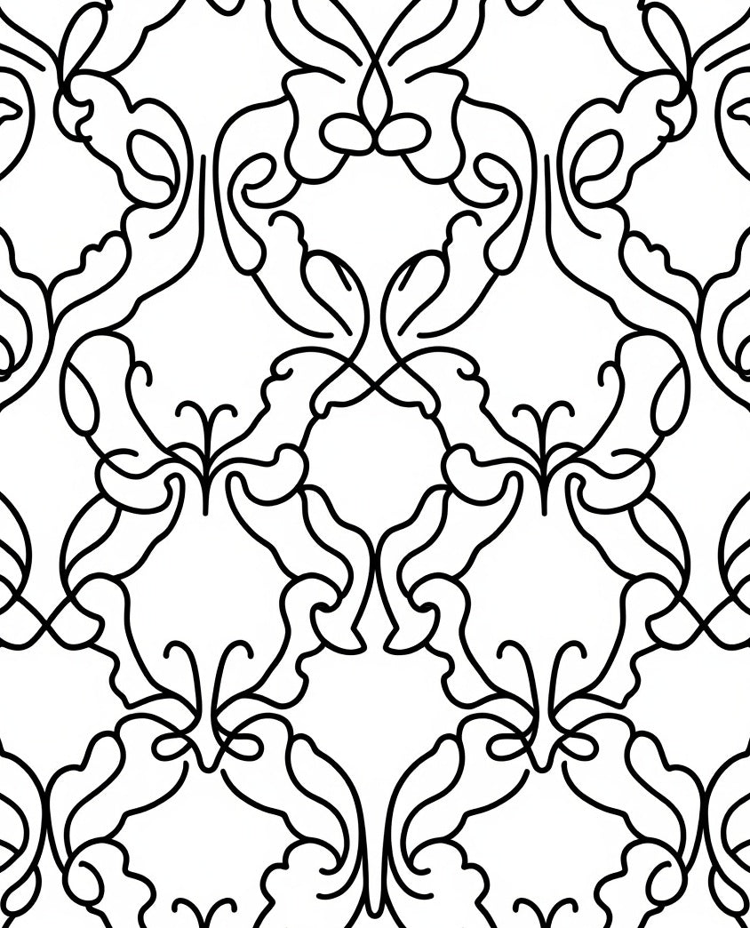 Filigree Scroll Pattern Design Rug
