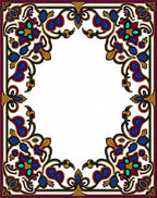 Intricate Floral Border Design Pattern Rug