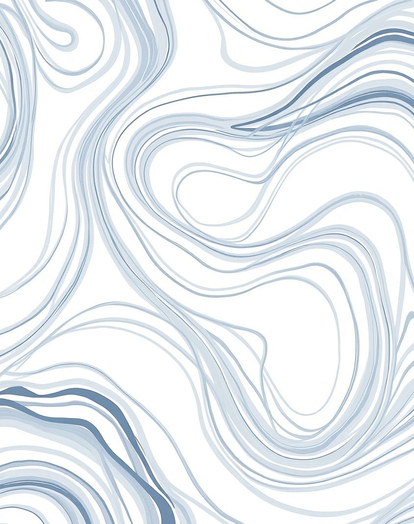 Abstract Blue Swirls Pattern Rug