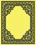Classic Black Yellow Ornate Border Rug