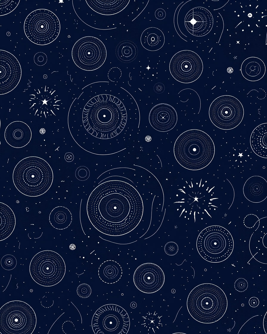 Celestial Circles Starburst Pattern Rug