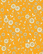 Golden Yellow Floral Pattern Rug