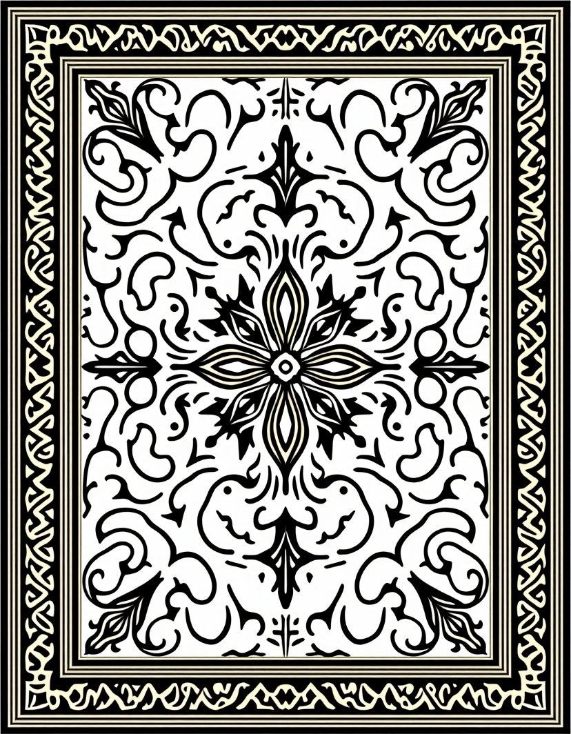 Classic Floral Inlay Art Rug