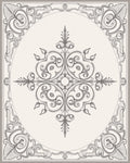 Elegant Gray Scrollwork Mandala Design Rug