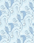 Abstract Blue Bird Swirls Pattern Rug