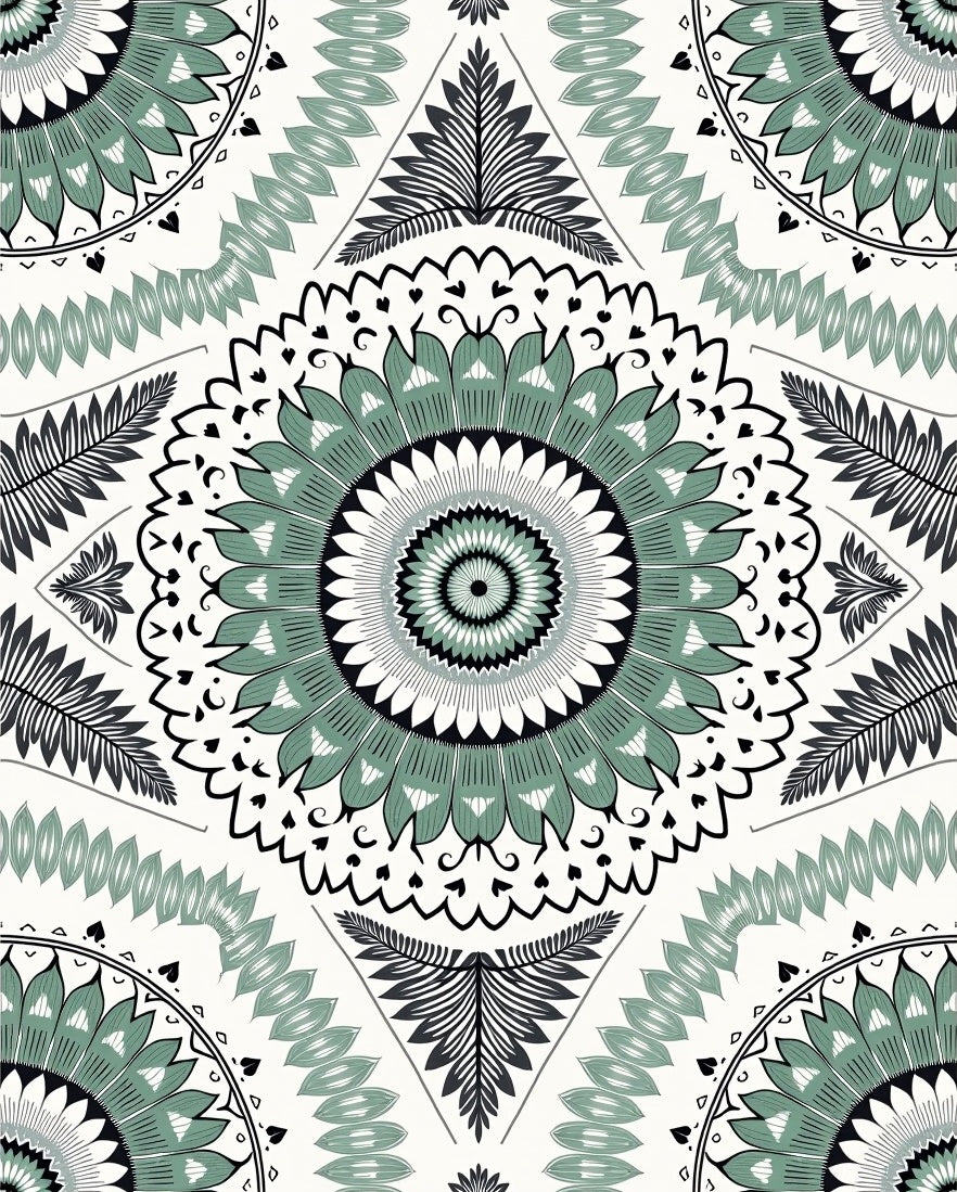Classic Mandala Floral Patterned Rug