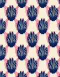 Navy Shell Pattern on Cream Background Rug