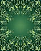 Elegant Emerald Floral Symmetry Rug