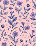 Whimsical Floral Starry Night Design Rug