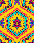 Vibrant Geometric Floral Pattern Rug
