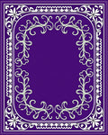 Elegant Purple White Floral Scroll Pattern Rug
