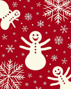 Playful Snowmen Snowflake Pattern Rug