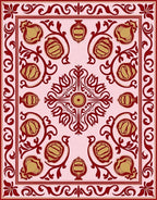 Floral And Vine Scrollwork Pattern Rug
