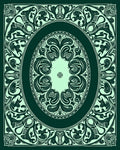 Elegant Floral Oval Frame Rug
