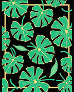 Bold Green Tropical Monstera Leaves Rug