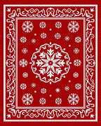 Red White Snowflake Decorative Pattern Rug