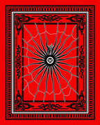 Bold Spiderweb And Floral Motif Rug