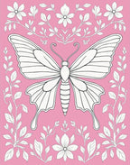 Pink Butterfly Floral Harmony Rug