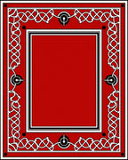 Crimson Red Celtic Knot Decorative Frame Rug