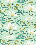 Abstract Floral Water Lily Pattern Rug