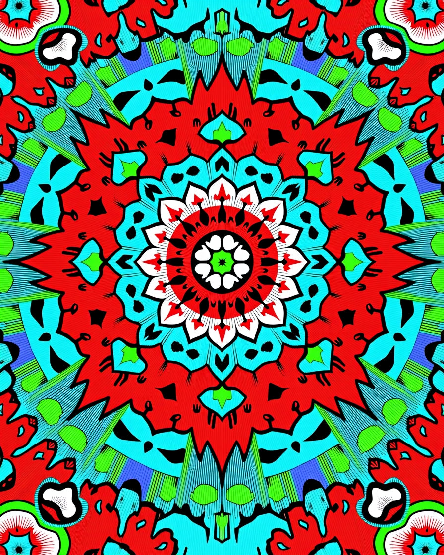 Vibrant Abstract Mandala Design Rug