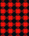 Red Black Interlocking Square Pattern Rug