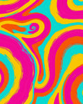 Abstract Swirls Bright Color Rug