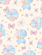 Pastel Colors Bows Flowers Design Rug