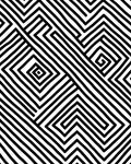 Minimalist Black White Striped Maze Rug