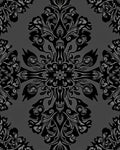 Ornate Black Mandala Pattern Rug