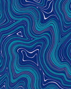 Abstract Blue Teal Swirl Design Rug