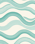 Aqua Brushstroke Waves Pattern Rug