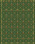 Emerald Gold Art Deco Grid Rug