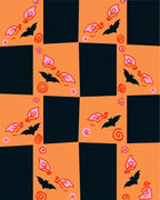 Whimsical Bats Swirls Pattern Rug