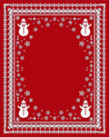 Snowman Snowflake Festive Whimsical Pattern Rug