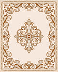 Brown Ornate Floral Center Medallion Rug