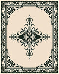 Damask Inspired Floral Cross Pattern Rug