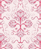 Pink Floral Art Nouveau Design Rug