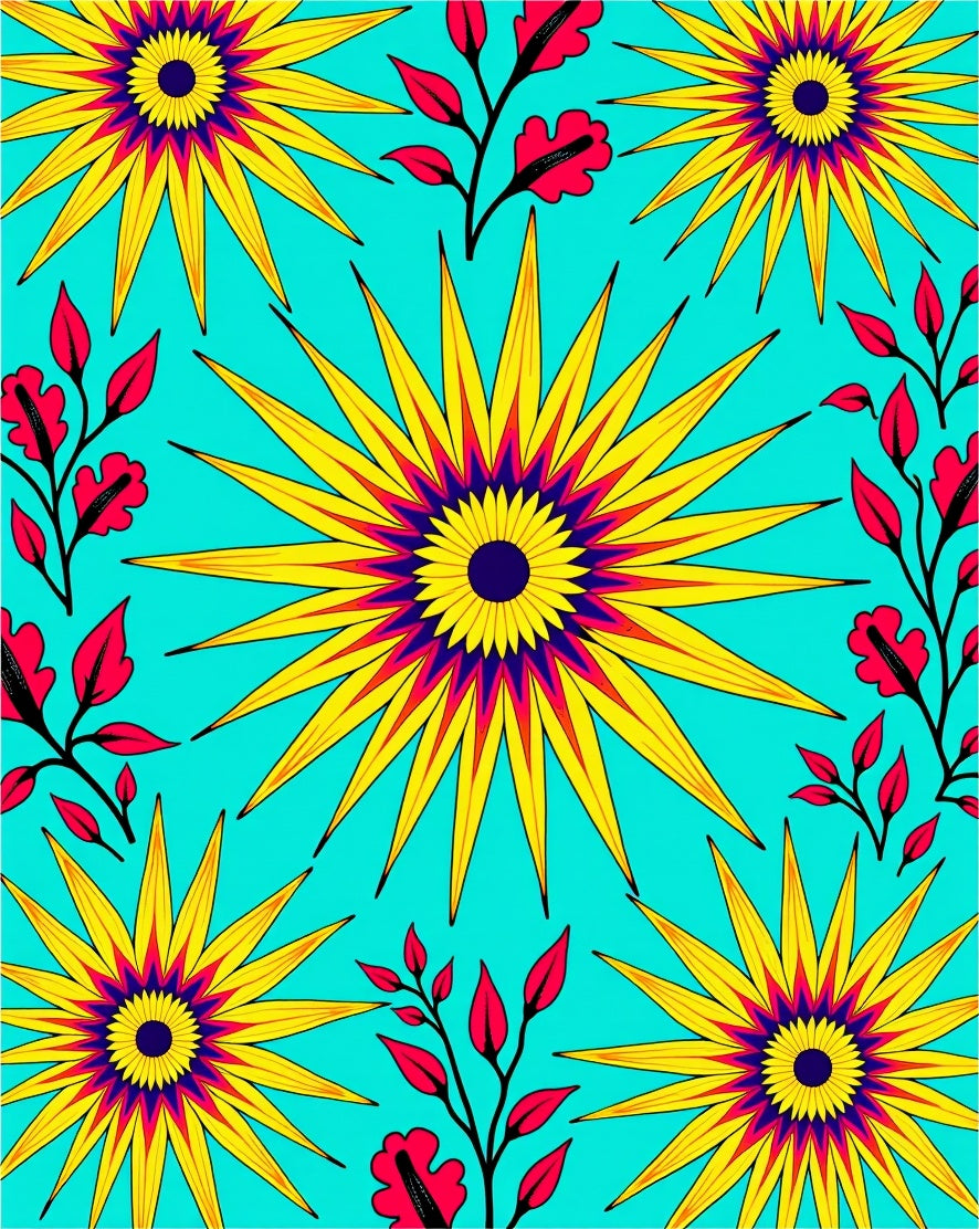 Bright Starburst Abstract Floral Rug
