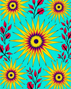 Bright Starburst Abstract Floral Rug