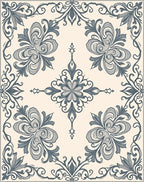 Elegant Floral Swirl Design Rug